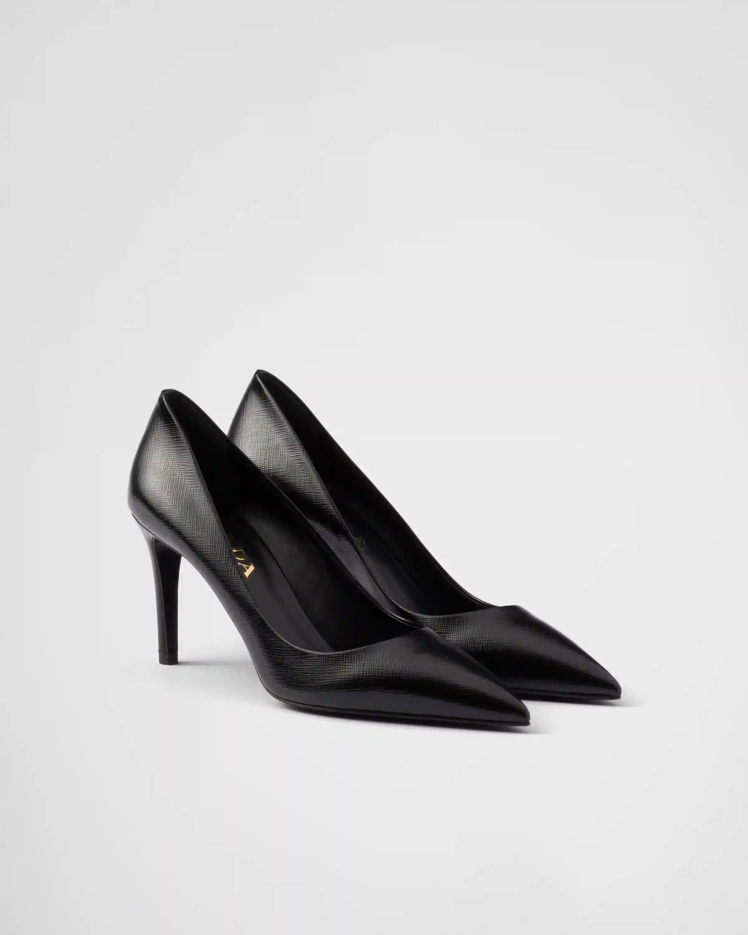 Patent Saffiano leather pumps