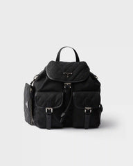 Medium quilted Re-Nylon backpack with Saffiano leather trim