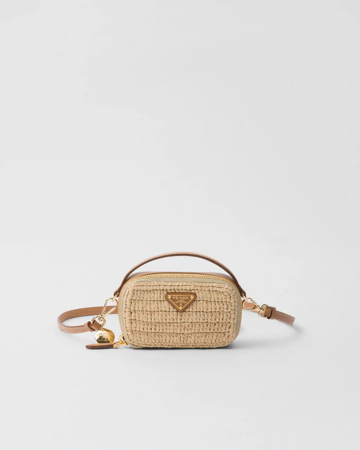 Crochet and leather mini-pouch