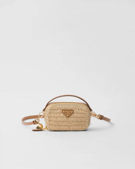 Crochet and leather mini-pouch