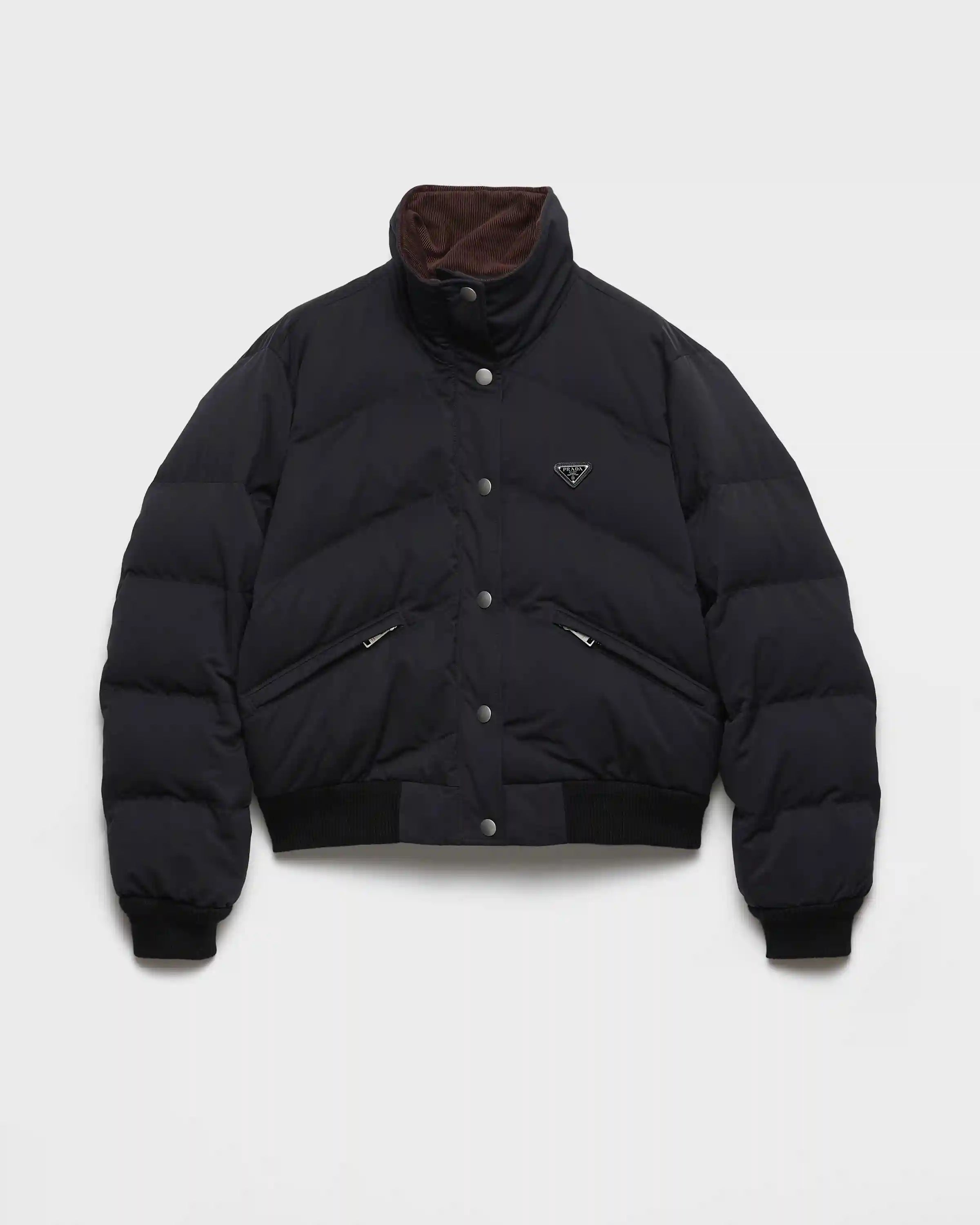 Cropped compact poplin down jacket