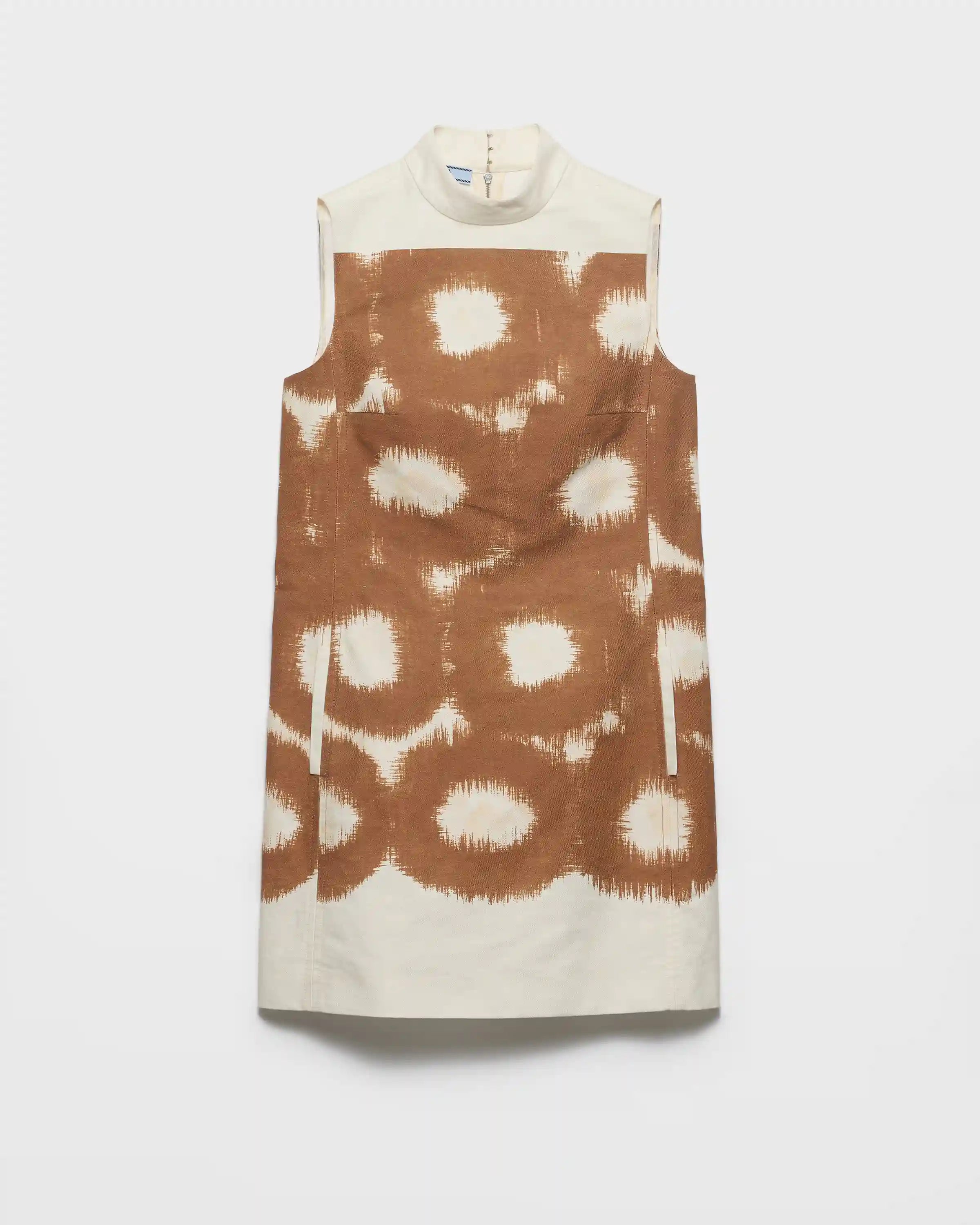Printed canvas mini-dress