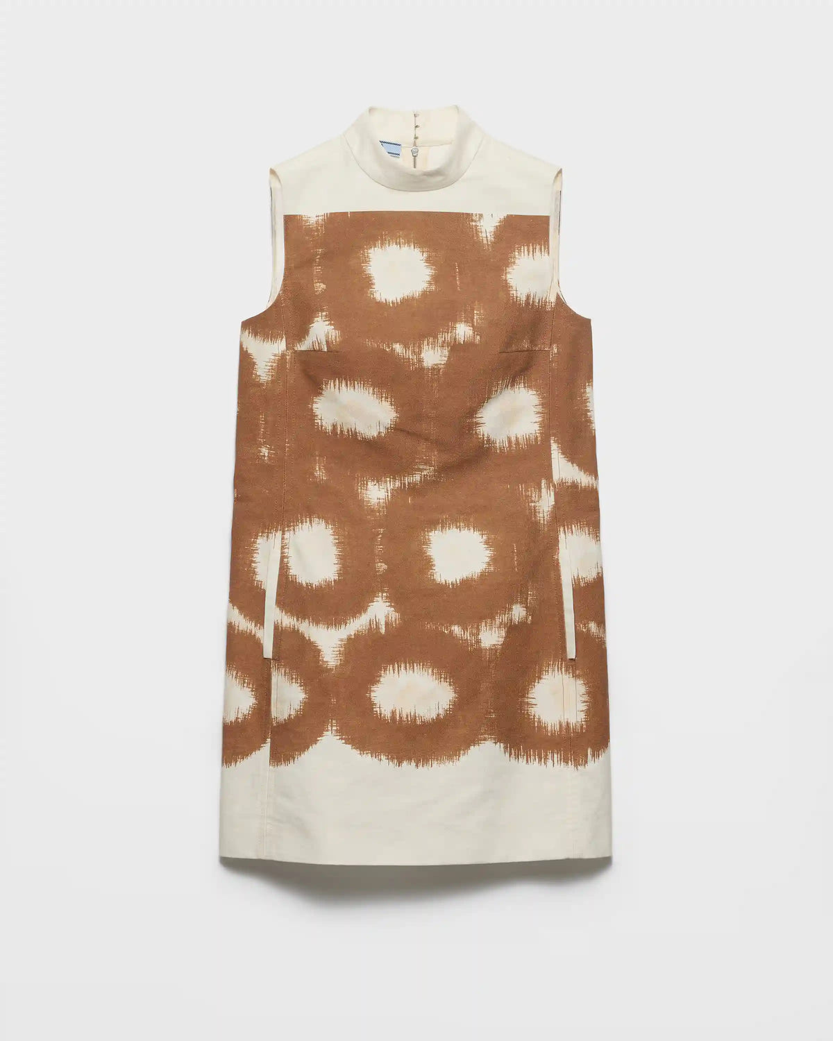 Printed canvas mini-dress