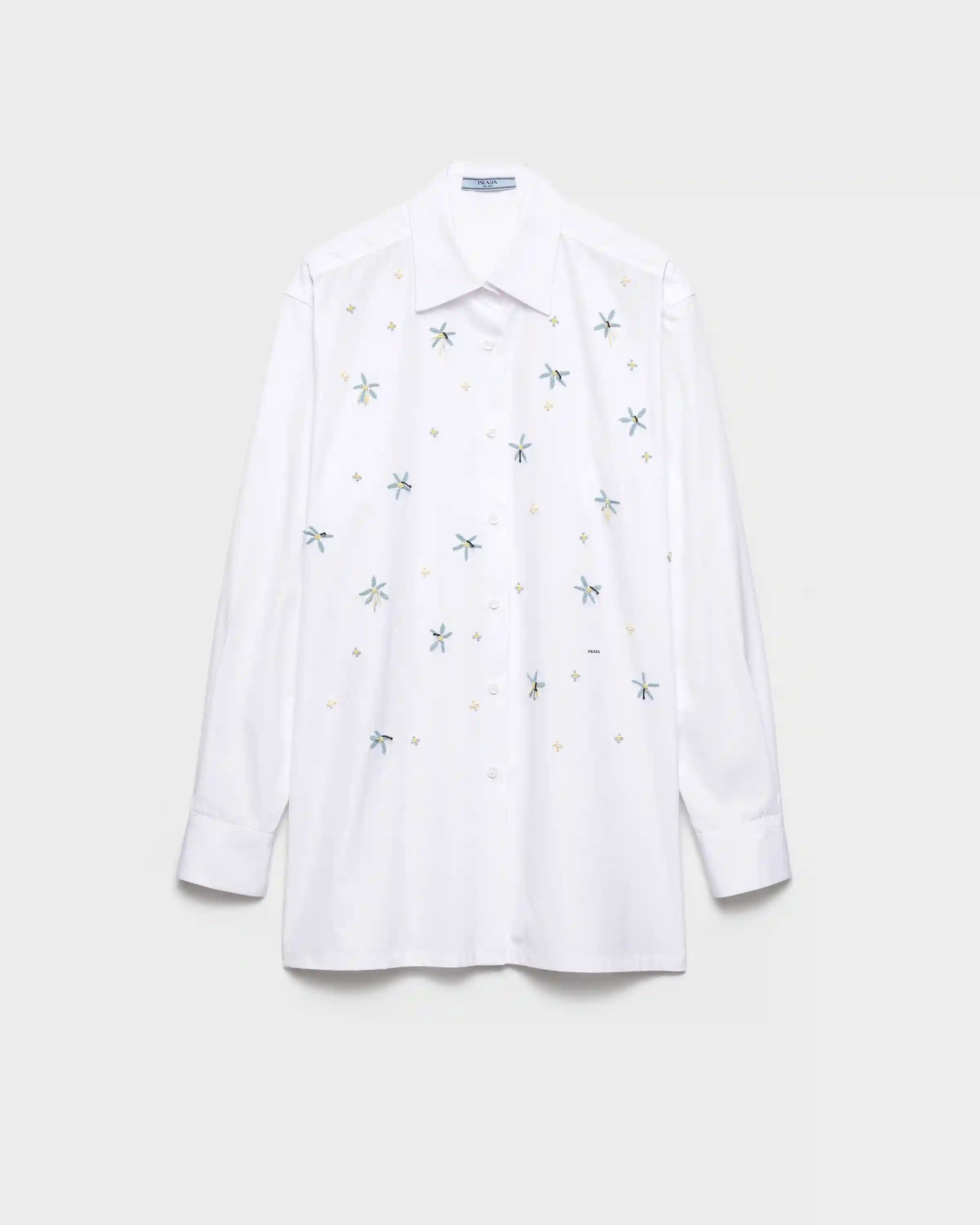 Embroidered poplin shirt