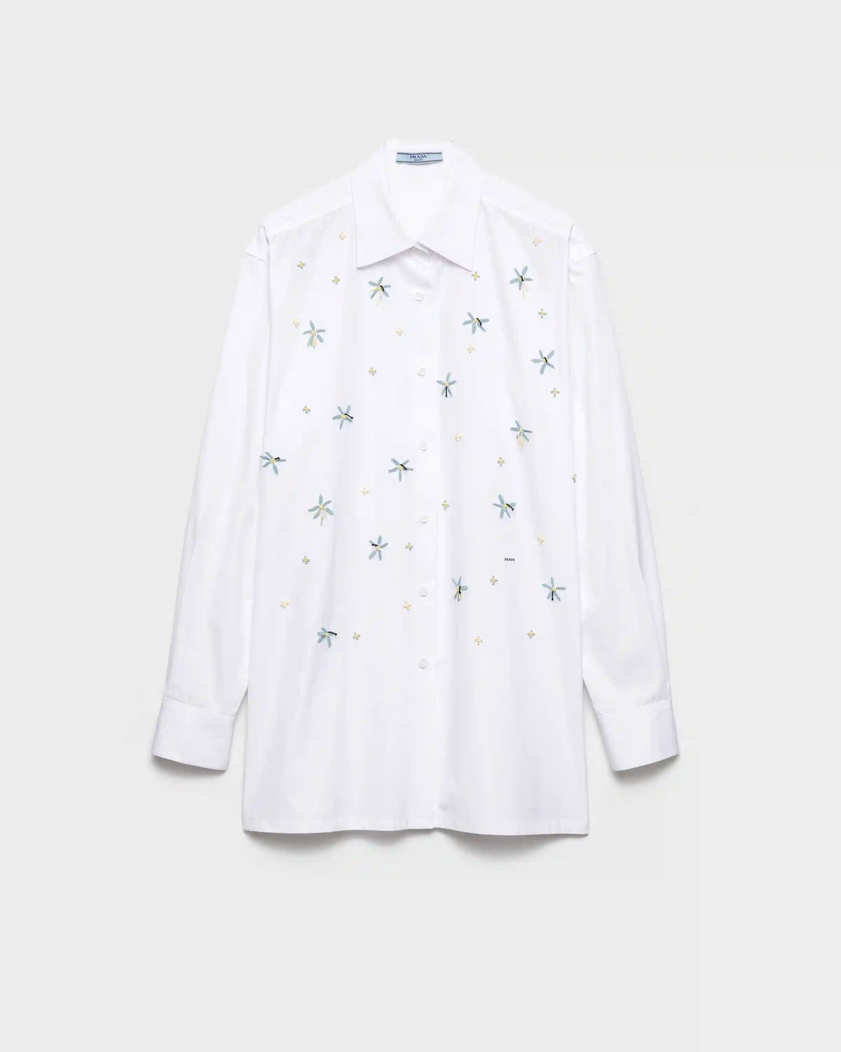 Embroidered poplin shirt
