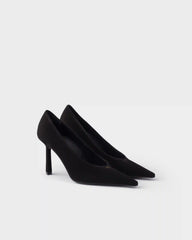 Suede pointy toe pumps