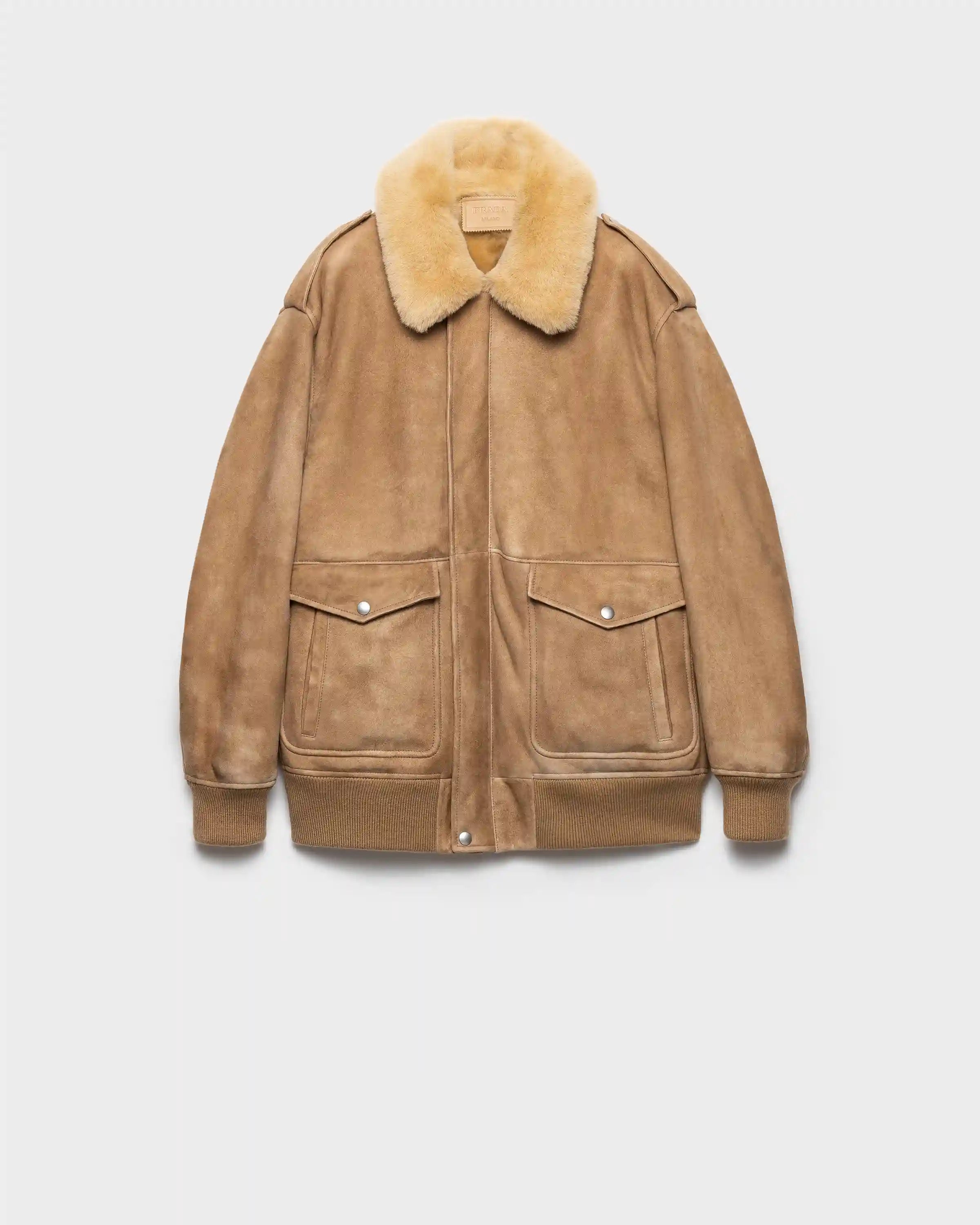 Shearling bomber jacket
