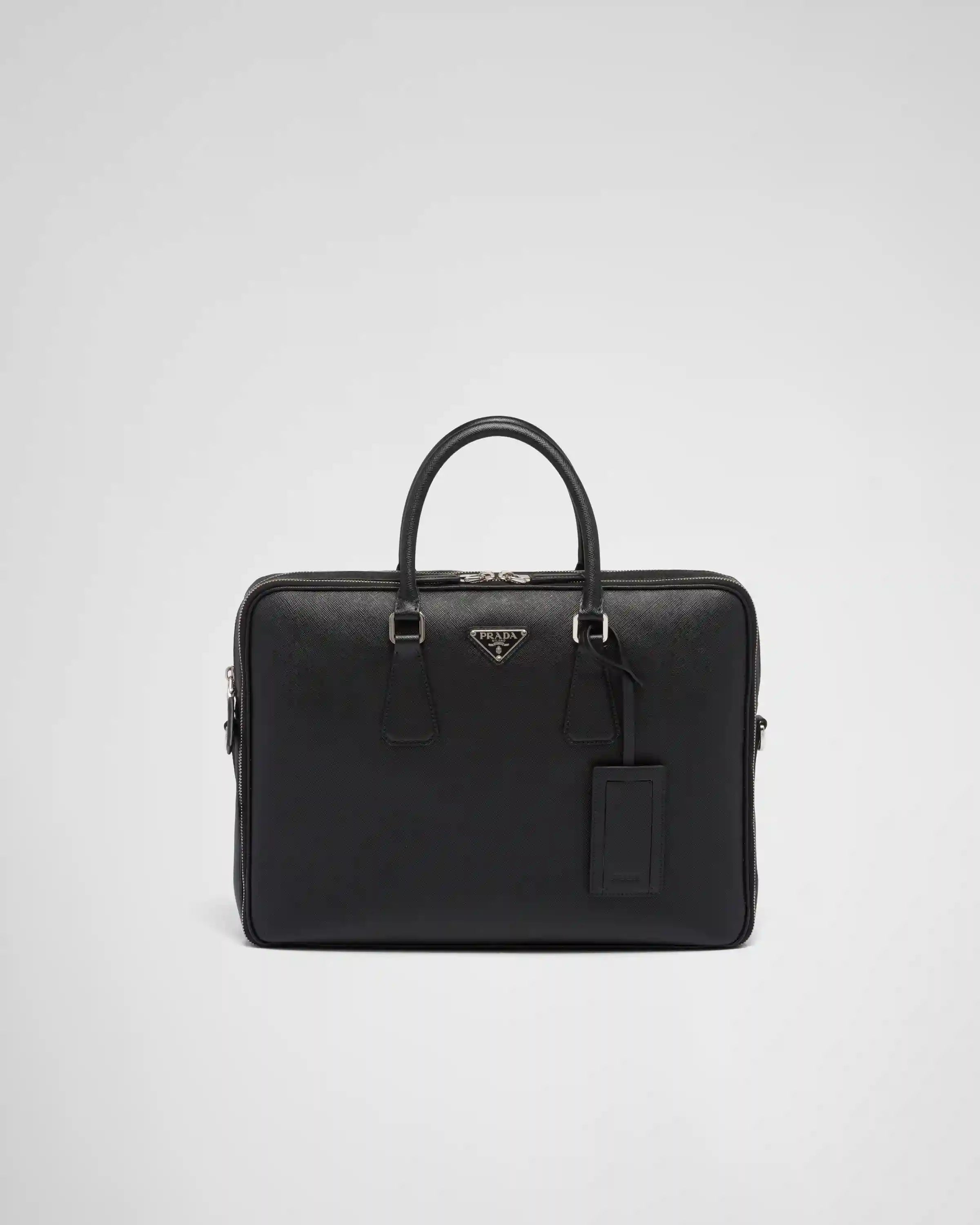 Saffiano leather briefcase
