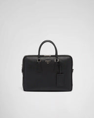 Saffiano leather briefcase