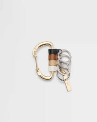 Leather and metal keychain