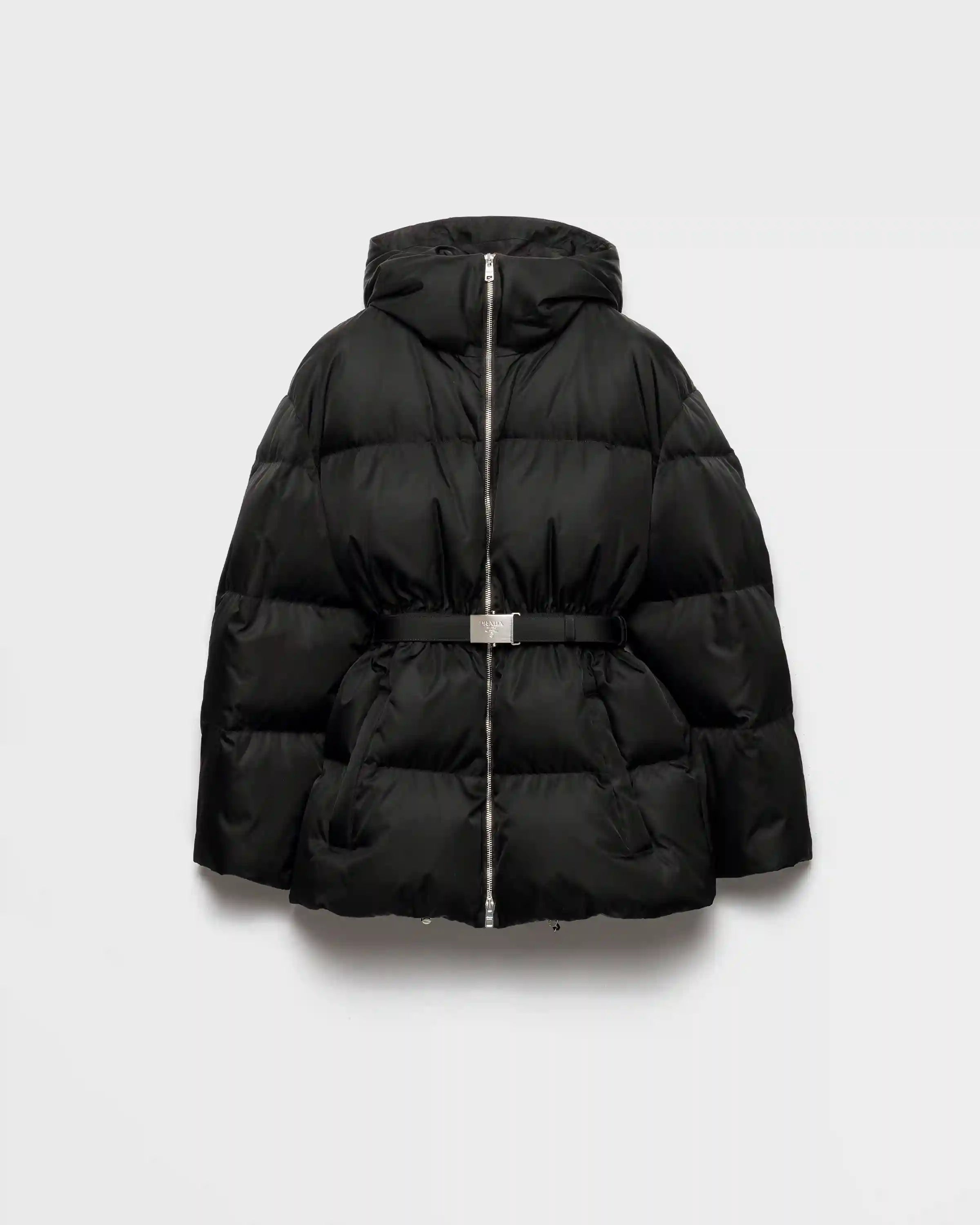 Re-Nylon hooded down jacket