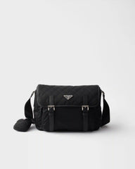 Large quilted Re-Nylon shoulder bag with Saffiano trim