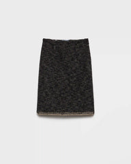 Double tweed midi-skirt