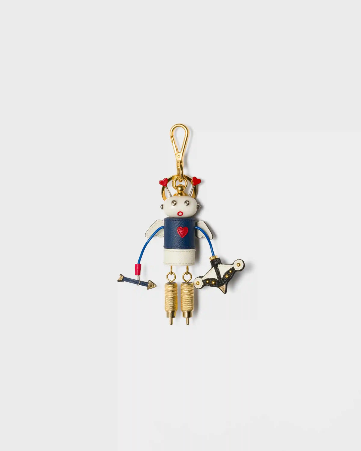 Cupido Saffiano leather keychain charm