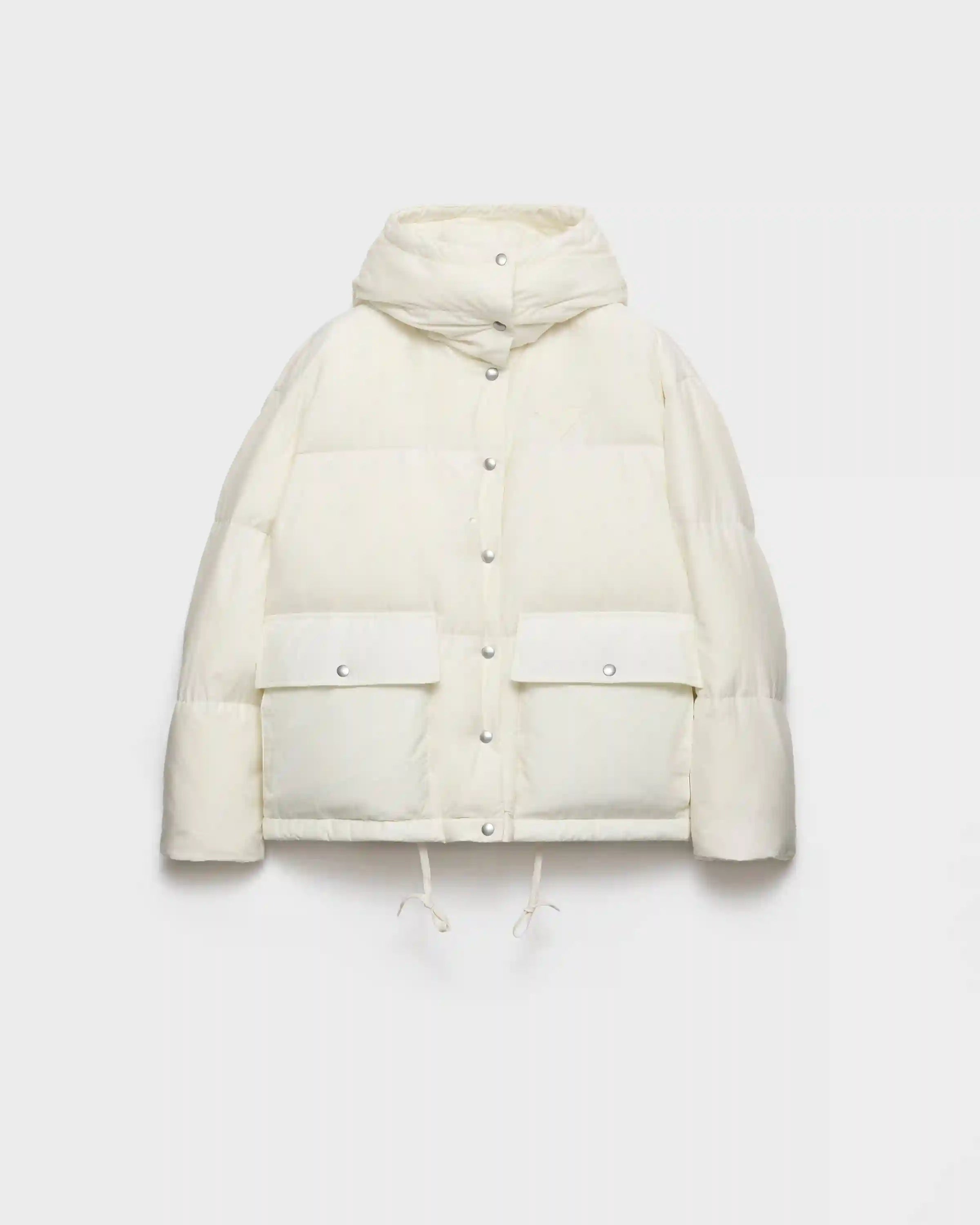 Medium-weight hooded soft fabric down jacket
