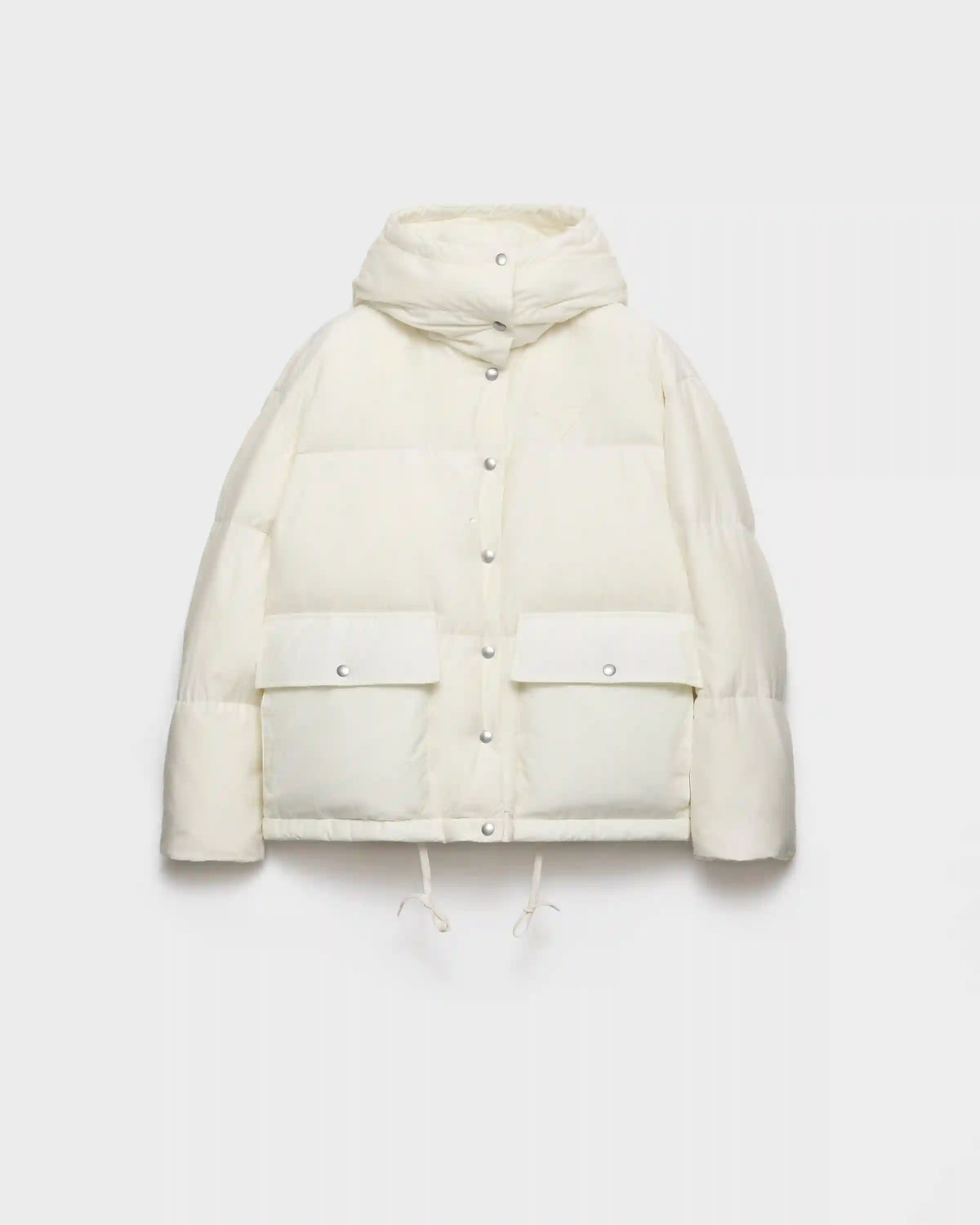 Medium-weight hooded soft fabric down jacket