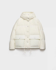 Medium-weight hooded soft fabric down jacket