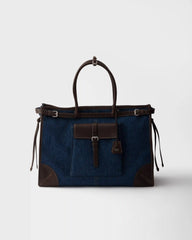 Prada Bonnie denim and leather tote bag