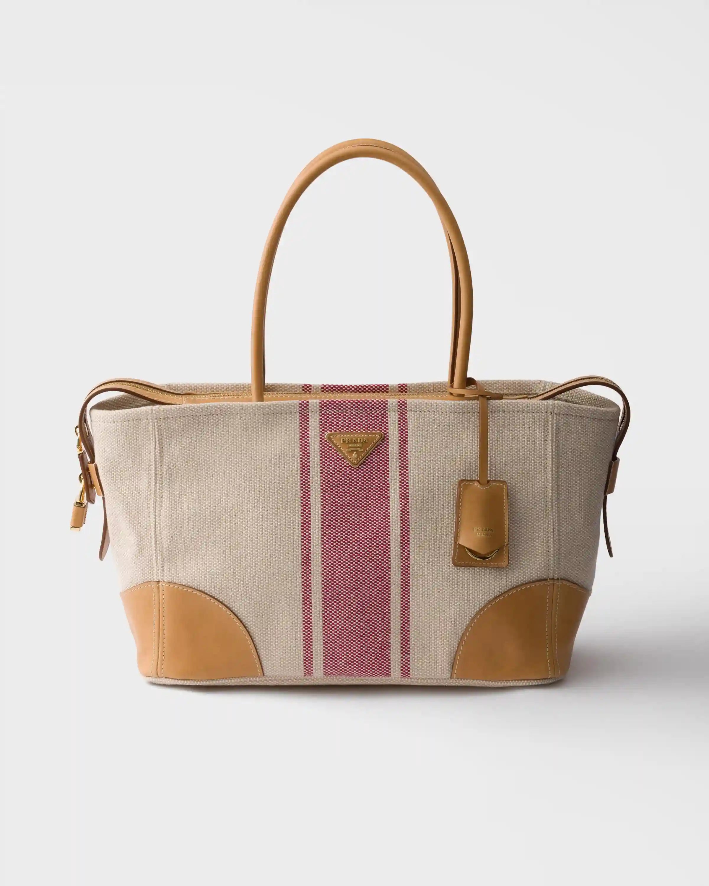 Large canvas and leather tote bag