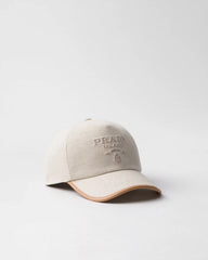 Linen blend baseball cap