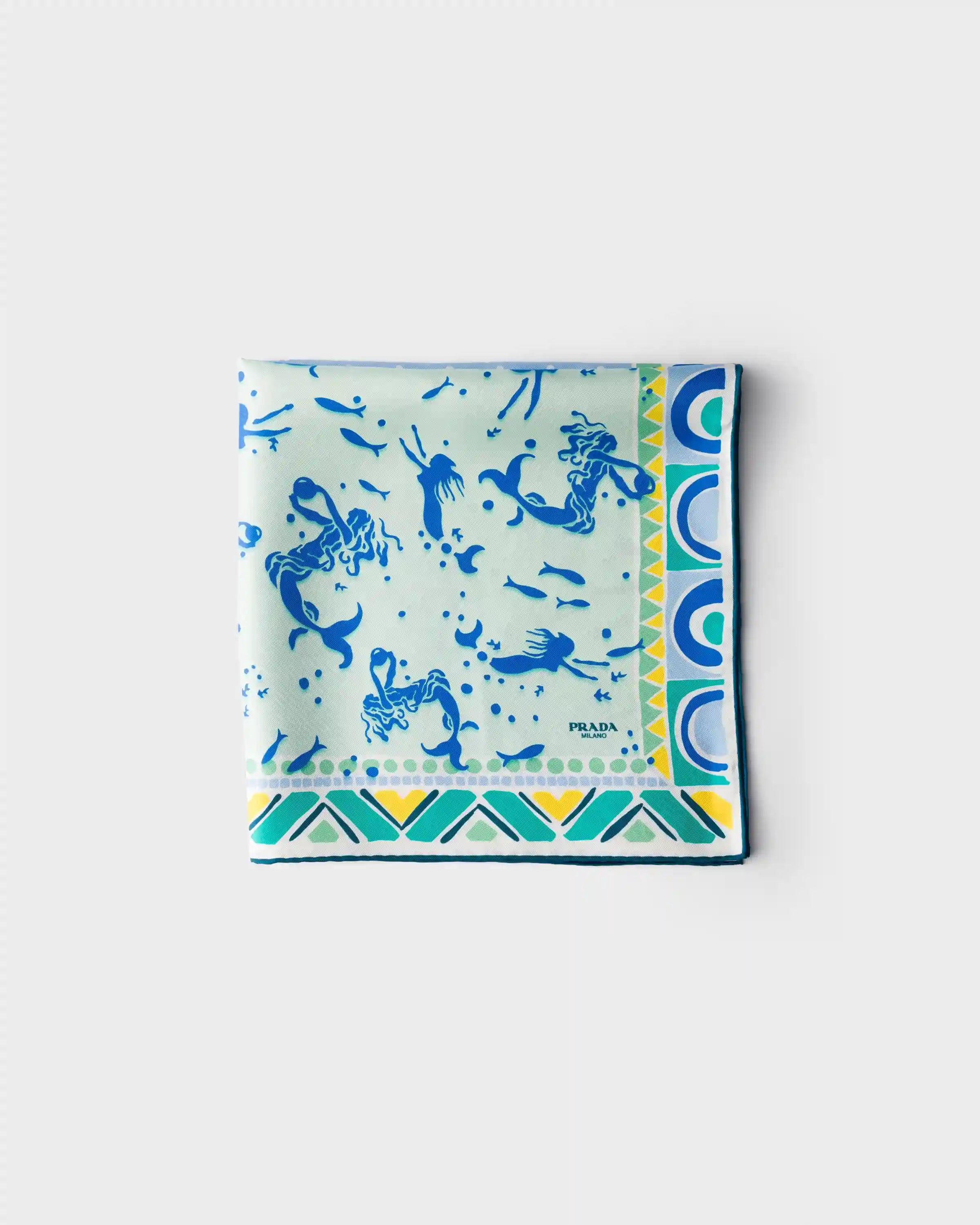 Printed silk twill scarf 55 