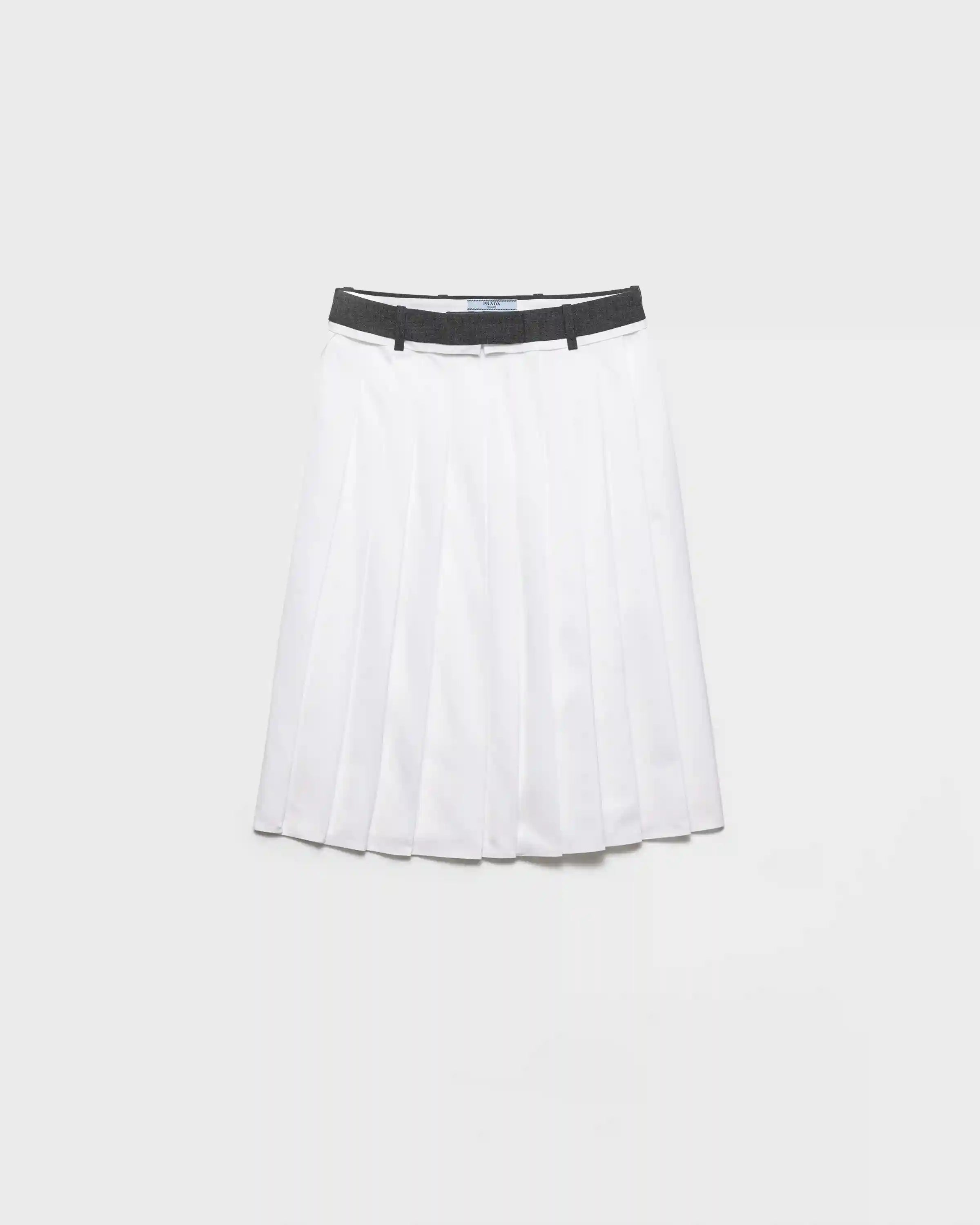 Pleated poplin and rush stitch skirt
