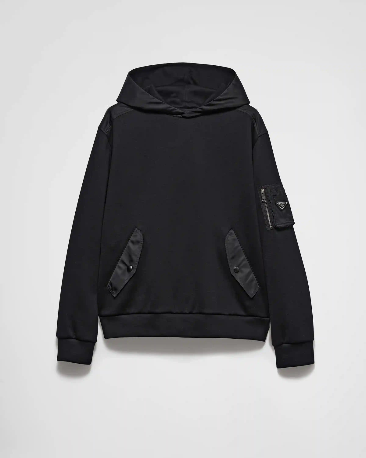 Cotton fleece and Re-Nylon hoodie