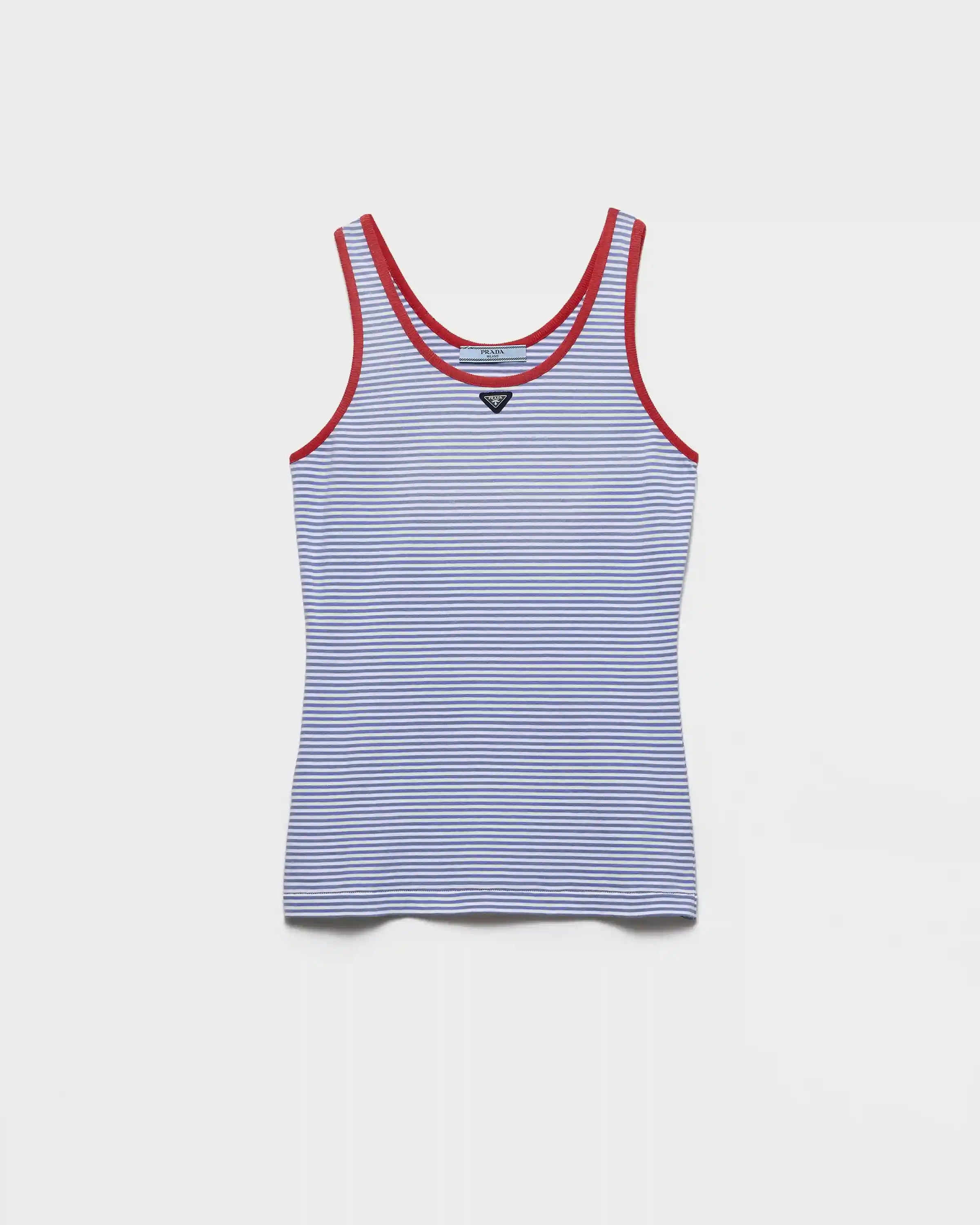 Striped cotton jersey tank top
