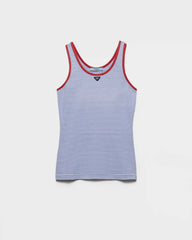 Striped cotton jersey tank top