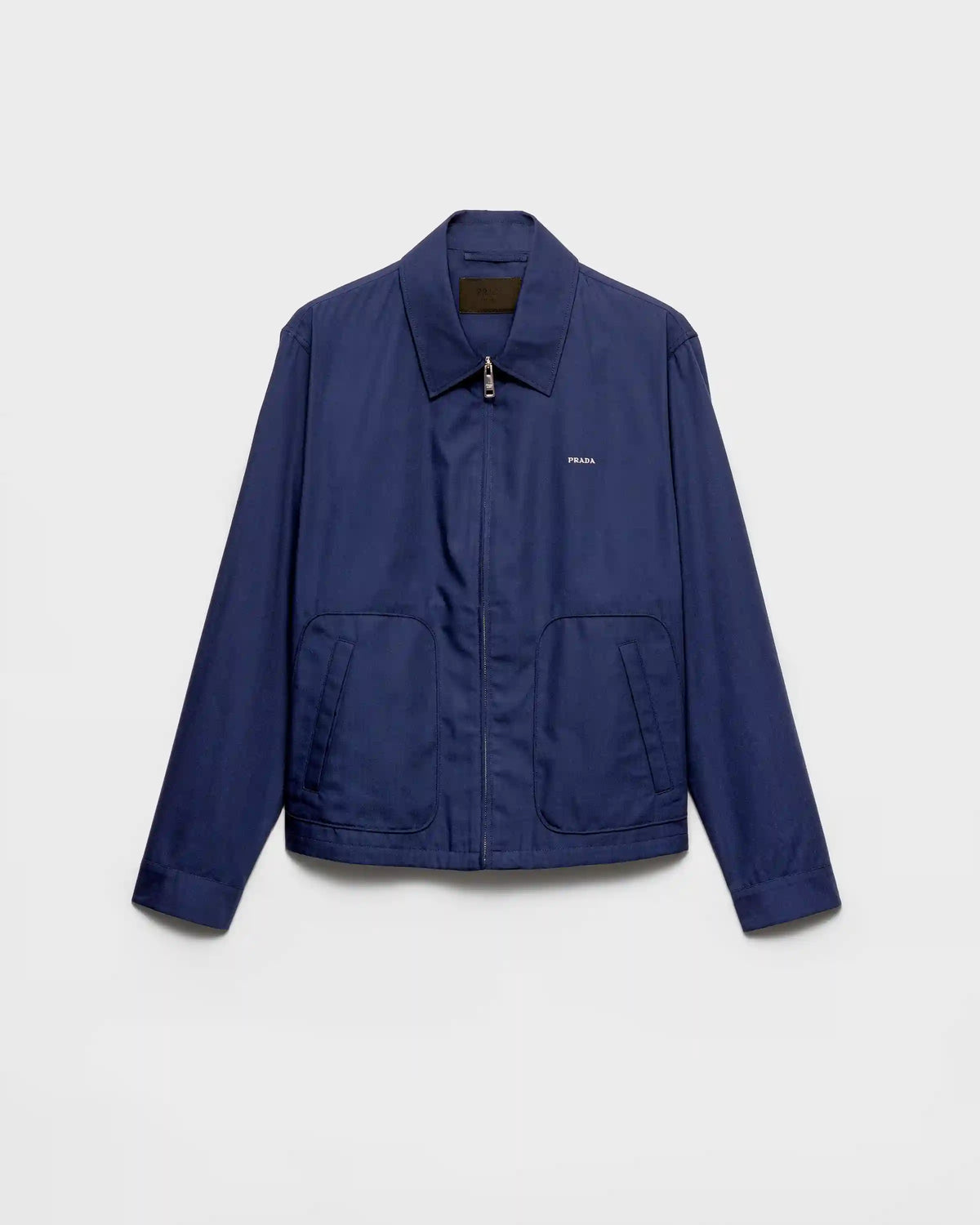 Technical cotton zipper blouson jacket