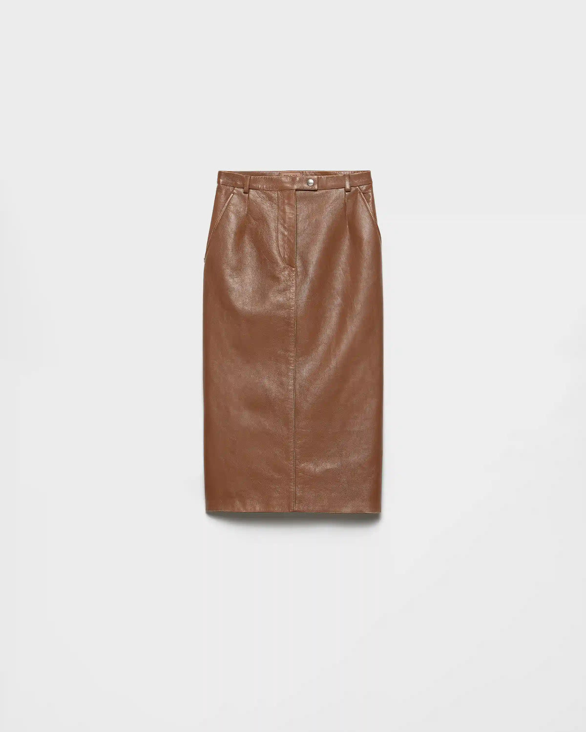 Nappa leather pencil skirt