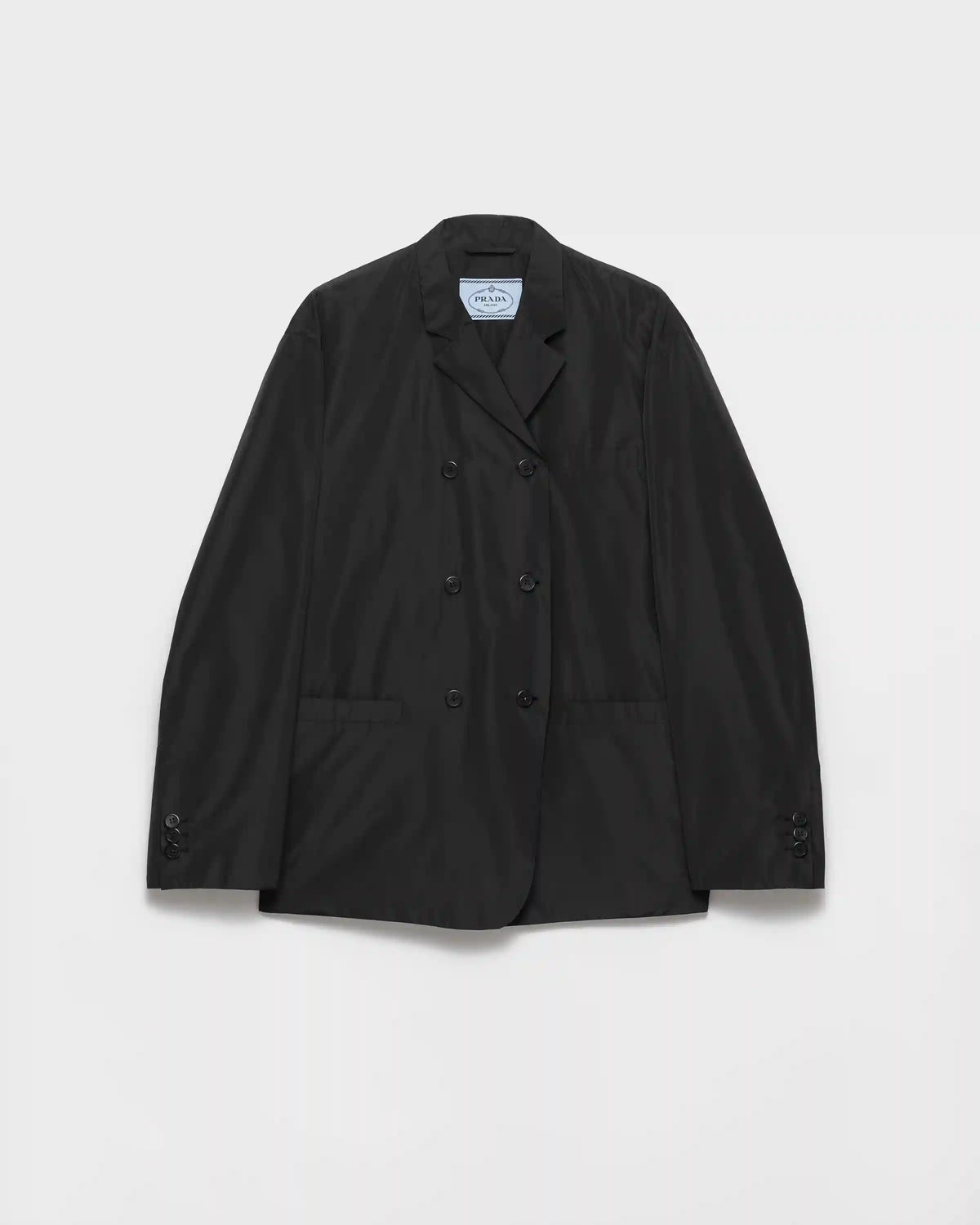 Double-breasted technical taffeta jacket