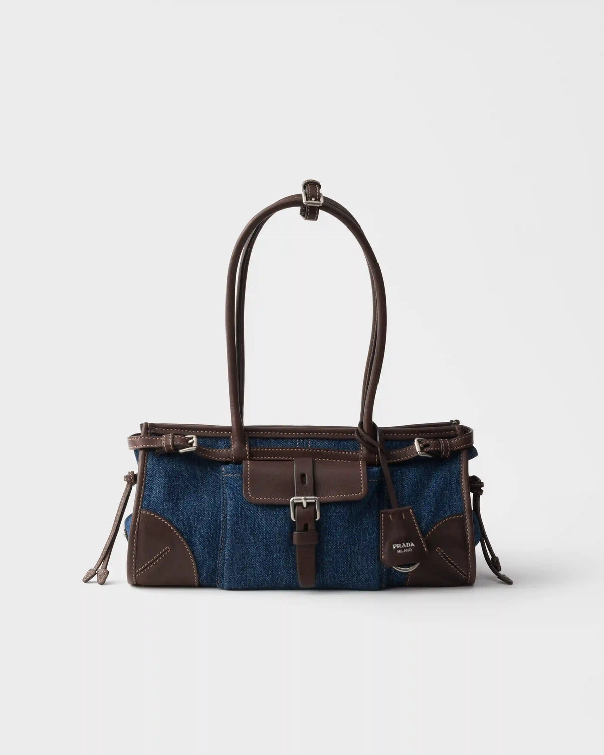 Prada Bonnie medium denim and leather handbag