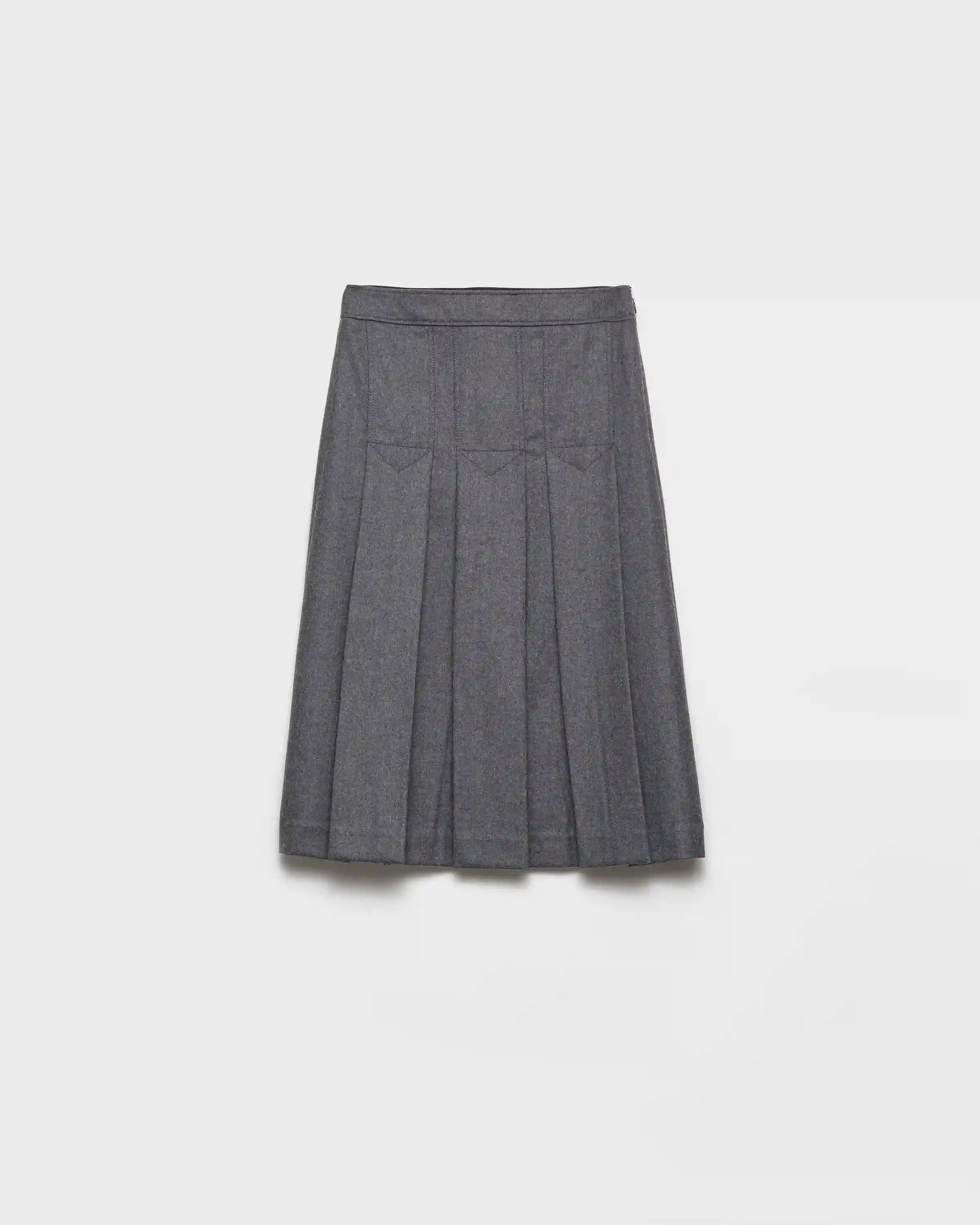 Pleated flannel skirt