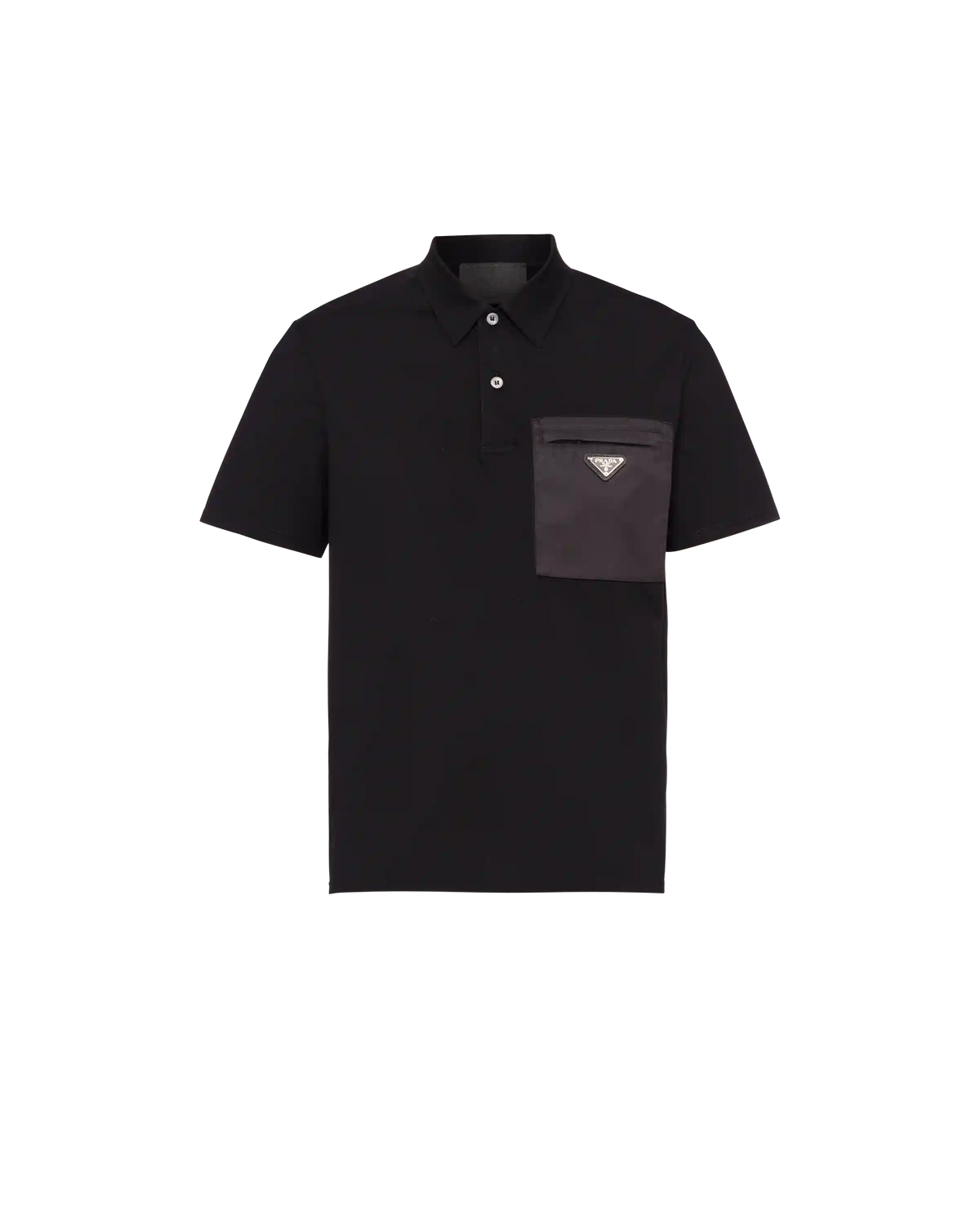 Stretch cotton polo shirt with Re-Nylon details