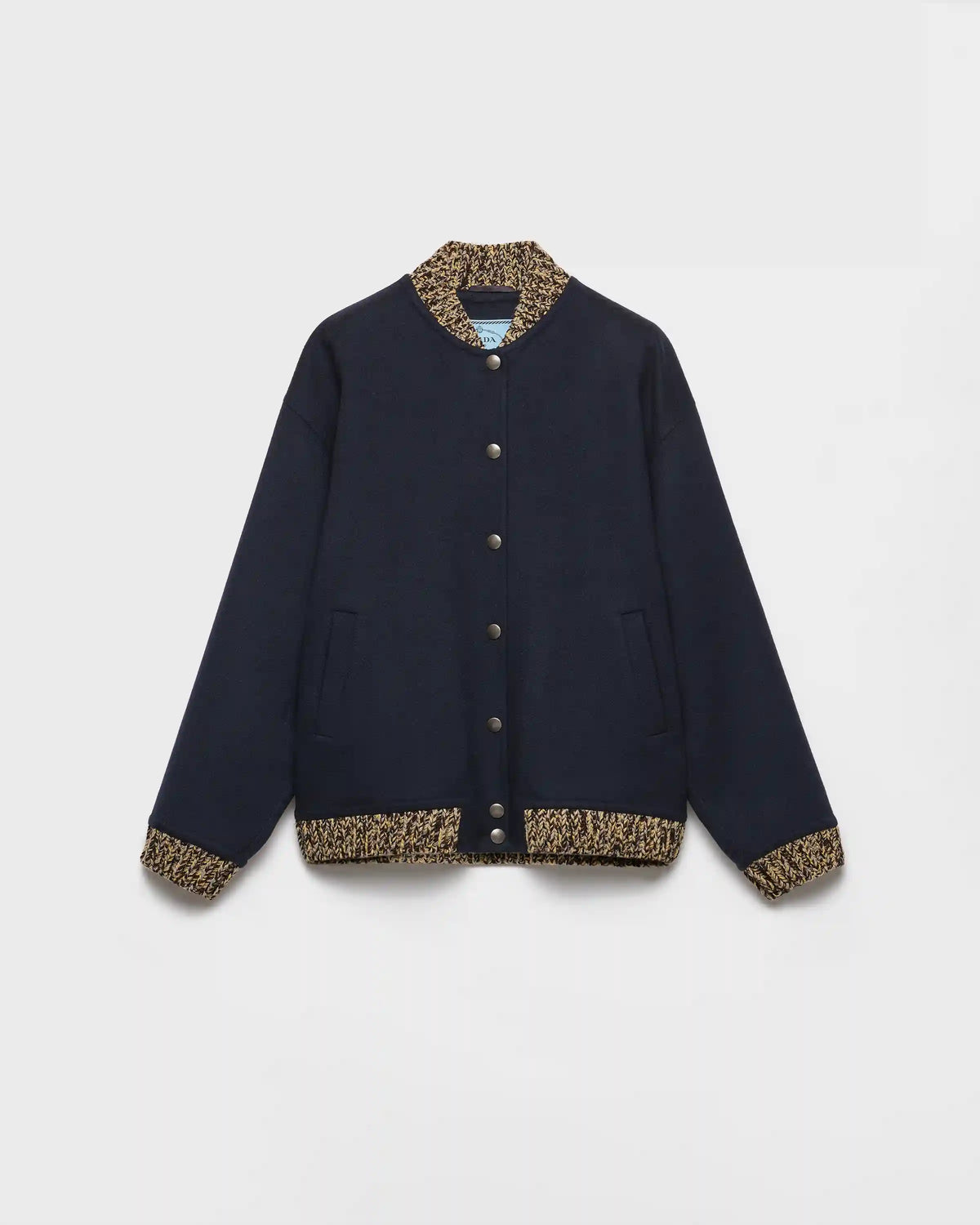 Double cashmere and wool bomber jacket