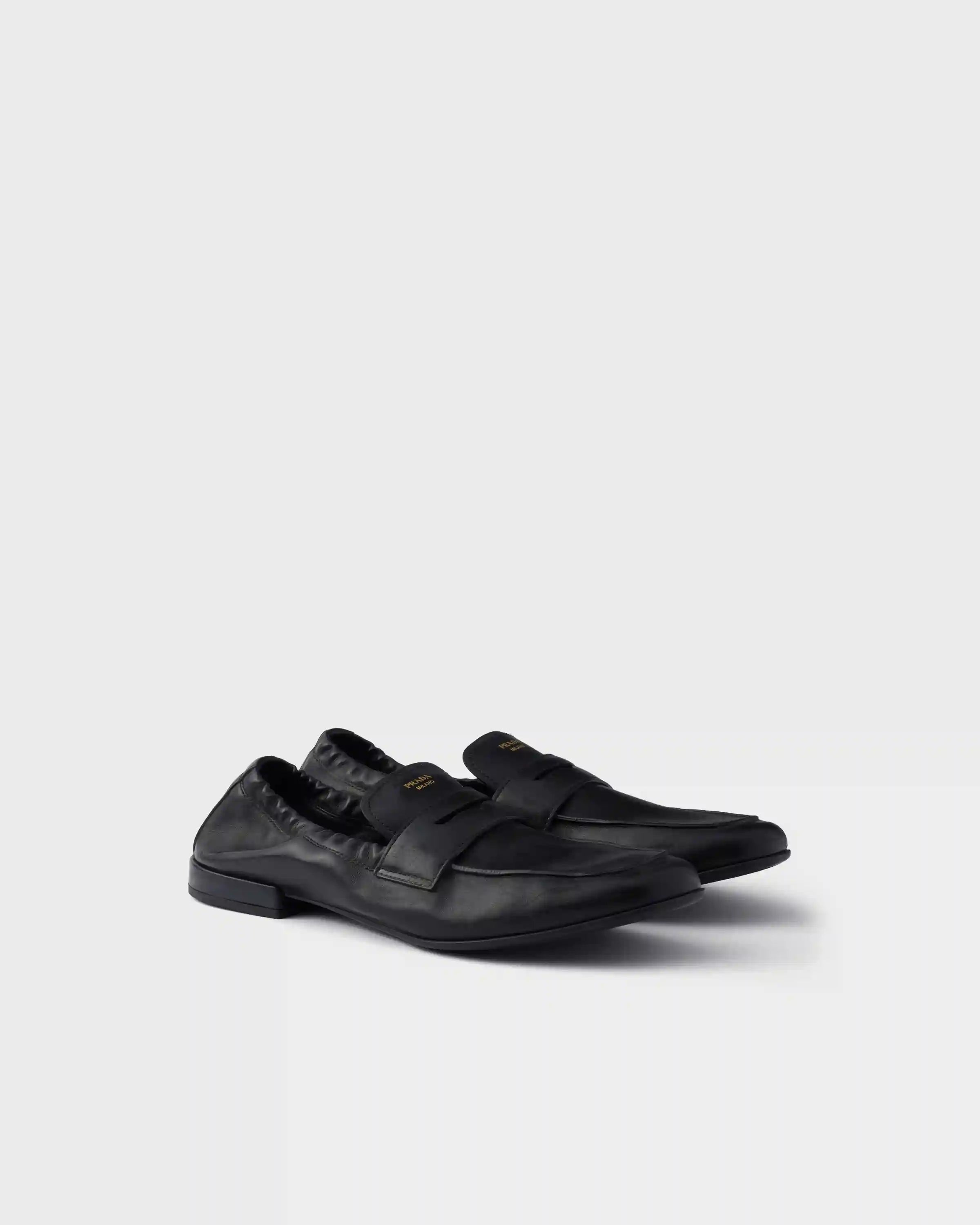 Shuffle antiqued leather loafers