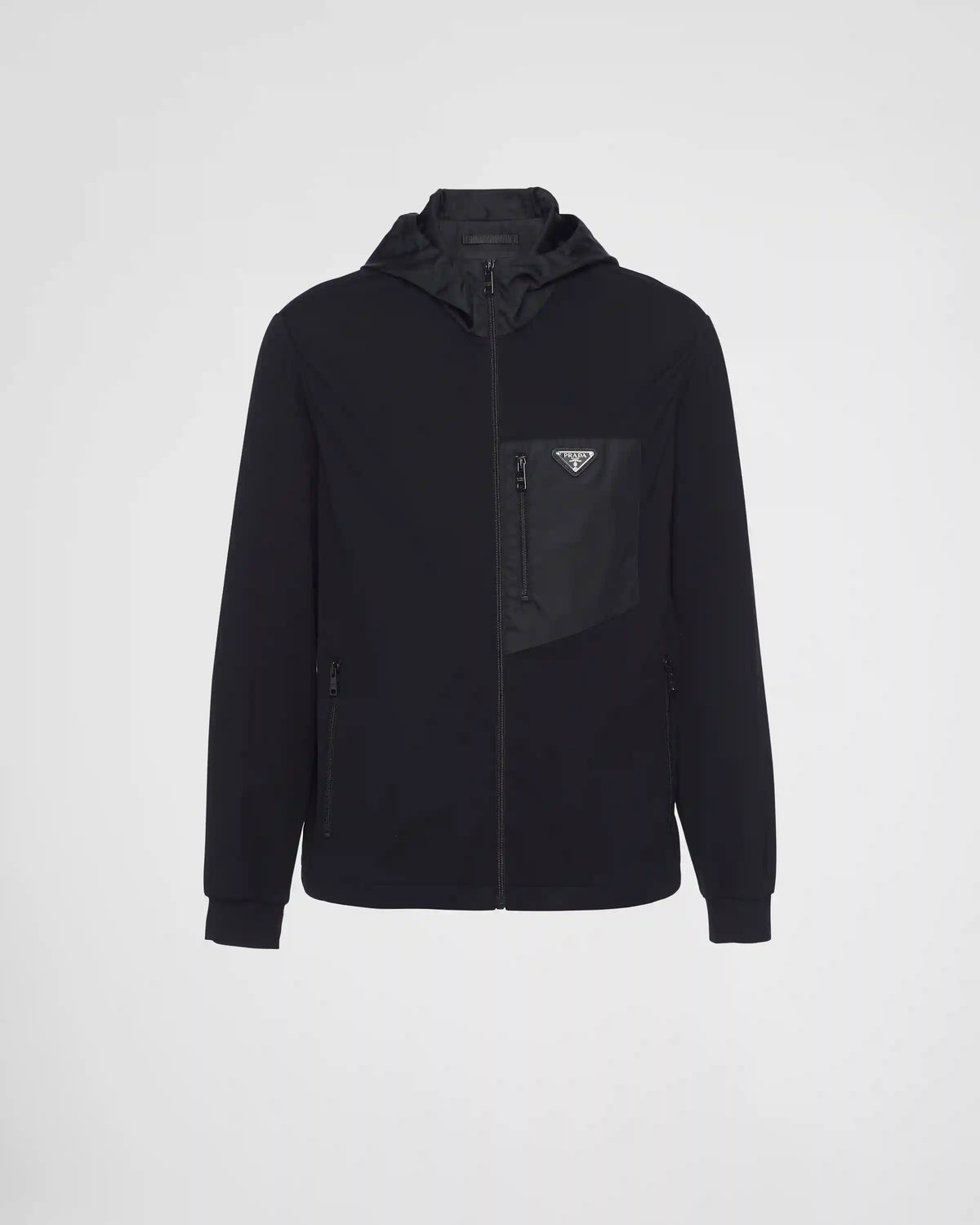 Technical cotton and Re-Nylon cardigan