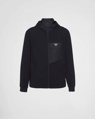 Technical cotton and Re-Nylon cardigan