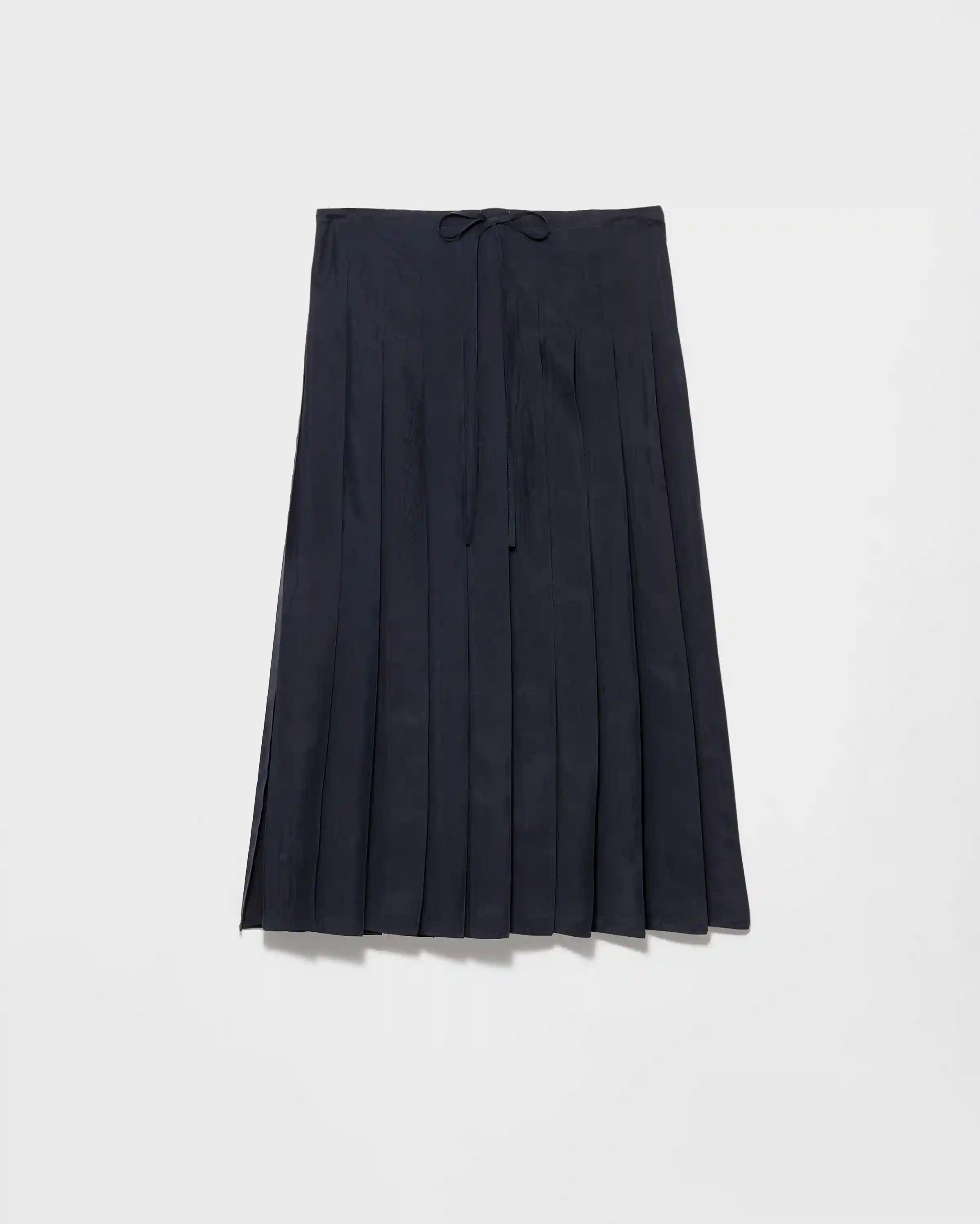 Pleated silk midi-skirt