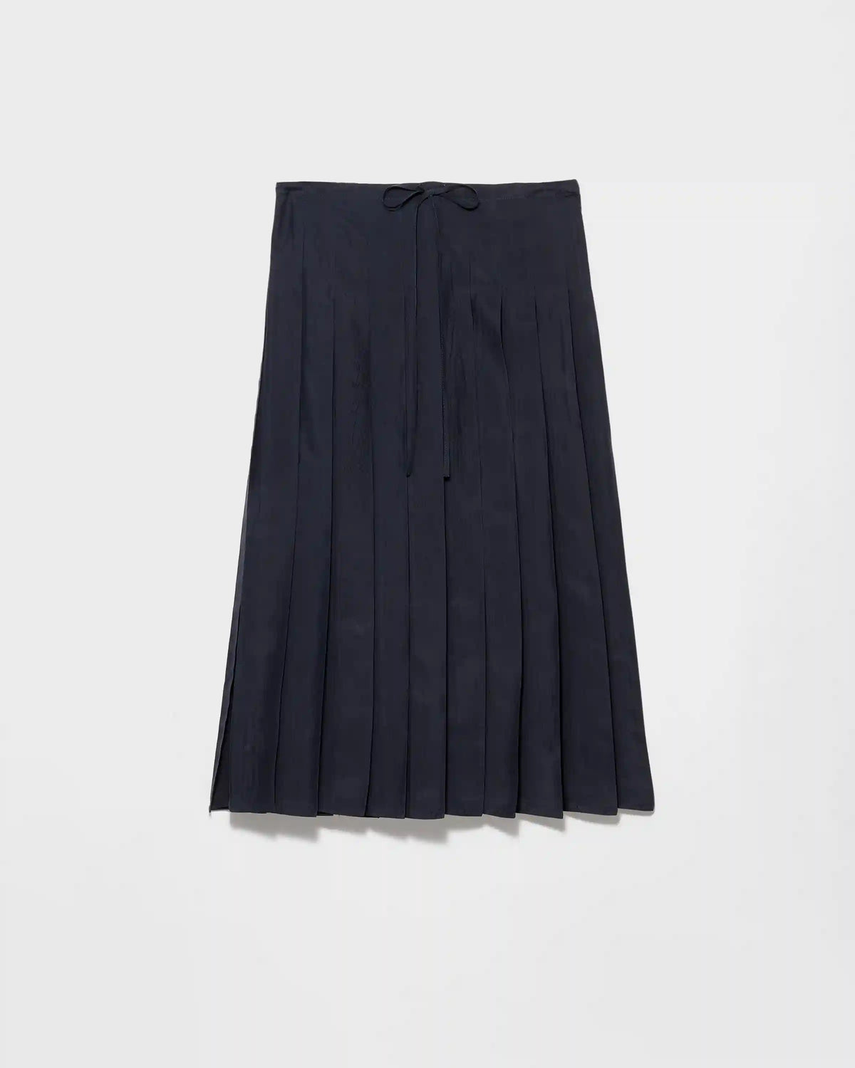 Pleated silk midi-skirt