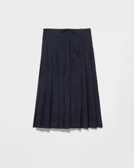 Pleated silk midi-skirt