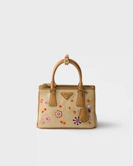Prada Galleria small canvas and leather embroidered bag