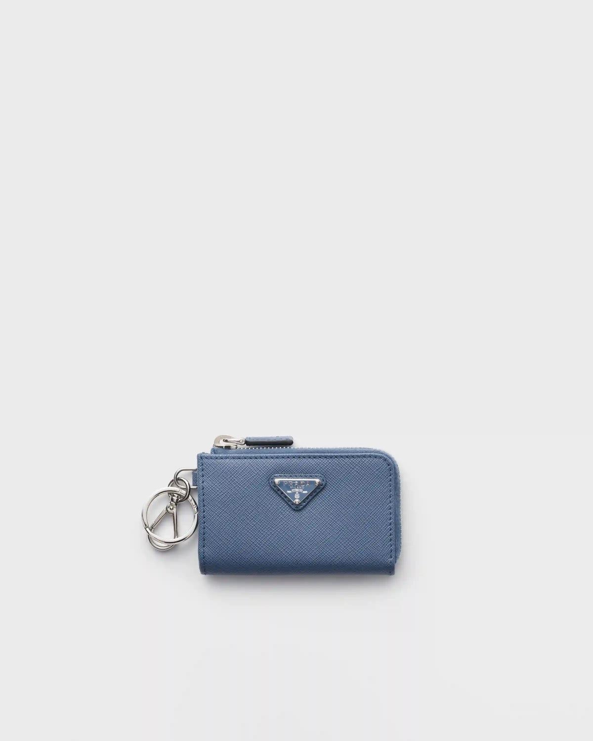 Saffiano Leather Mini Pouch with keychain