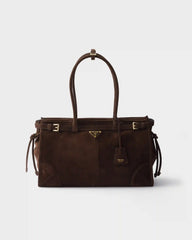 Prada Bonnie large suede handbag