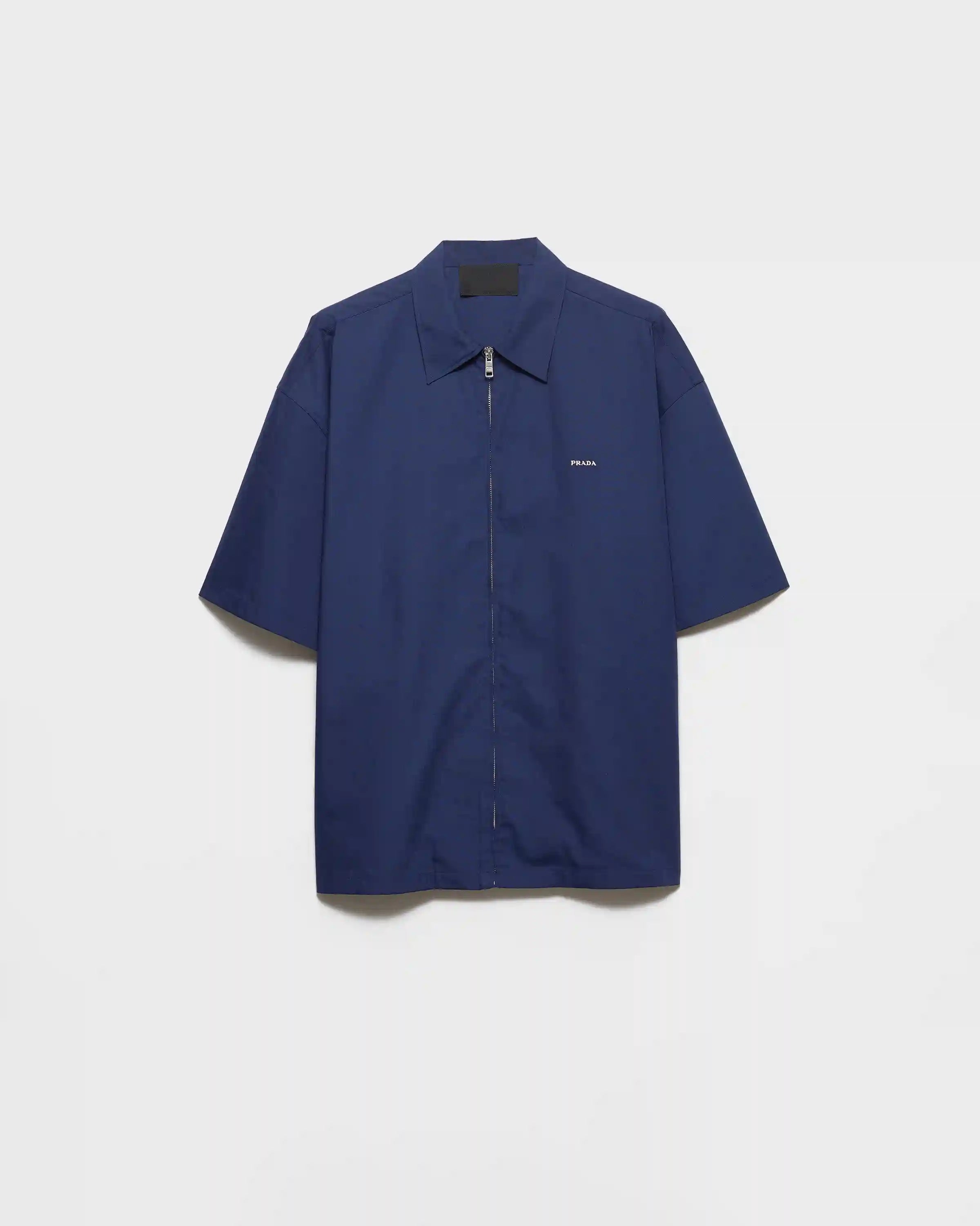 Short-sleeved technical cotton shirt
