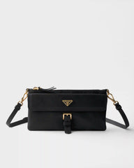 Nappa leather wallet with shoulder strap