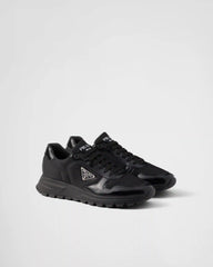 Prax 01 Re-Nylon and brushed leather sneakers