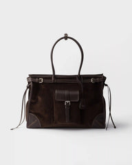 Prada Bonnie extra large corduroy and leather handbag