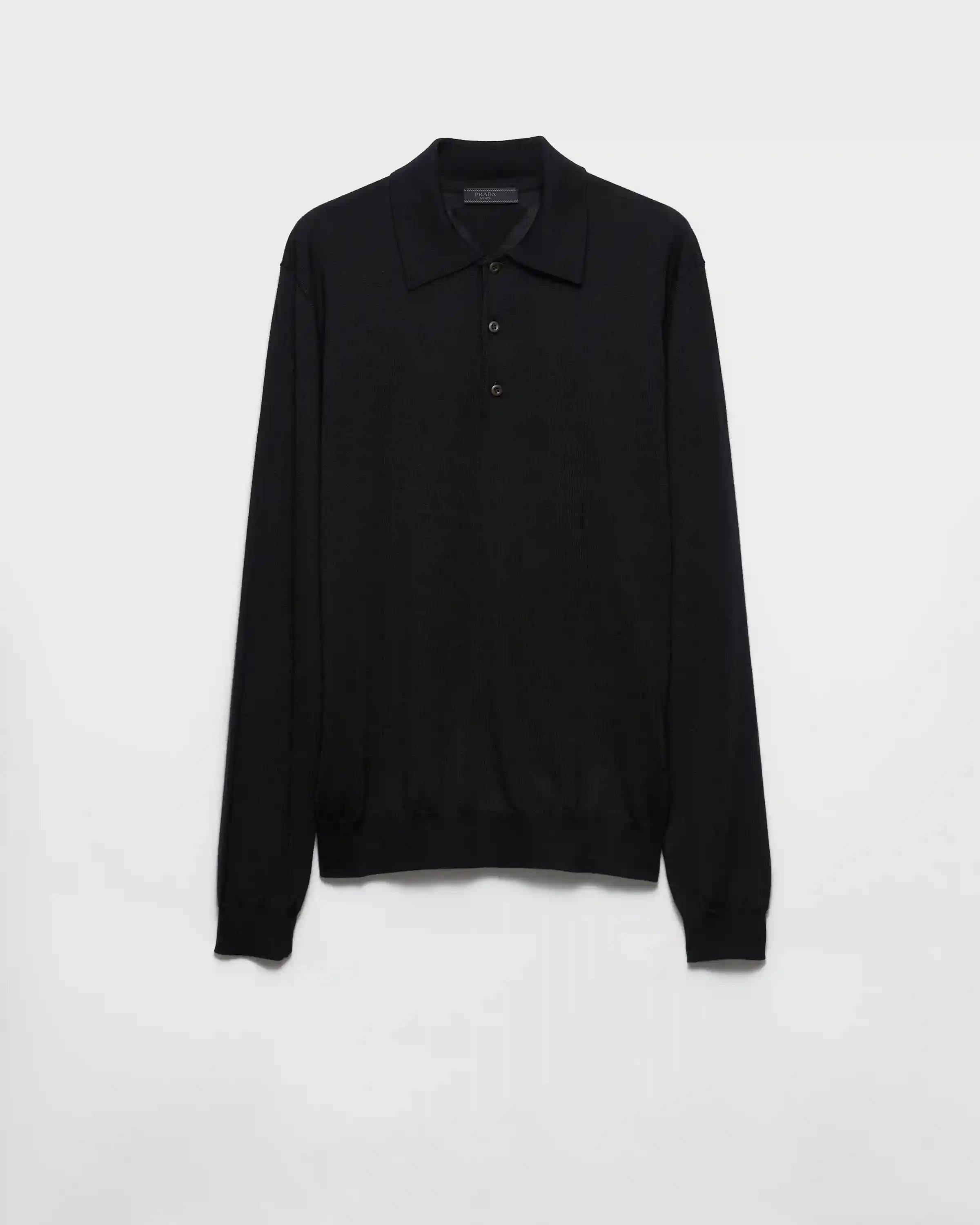 Cashmere and silk polo shirt